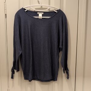 Max Studio Slate Blue Crew Neck Light Weight Sweater